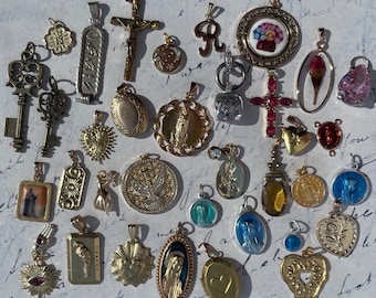 Vintage Gold Plated Charms, European Style Pendants, Necklace Option