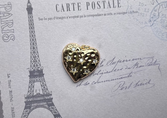 Beautiful Big 18K Goldfilled Starry Heart pendant… - image 7