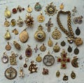 French Antique Vintage Style Charms 18k Golden Stylish Necklaces High End Jewelry choose yours from this set of 46