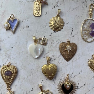 Beautiful Gold Charms Vintage Stylish Golden Antique Style set of 23 choose your charm necklaces art nouveau French vintage Christmas