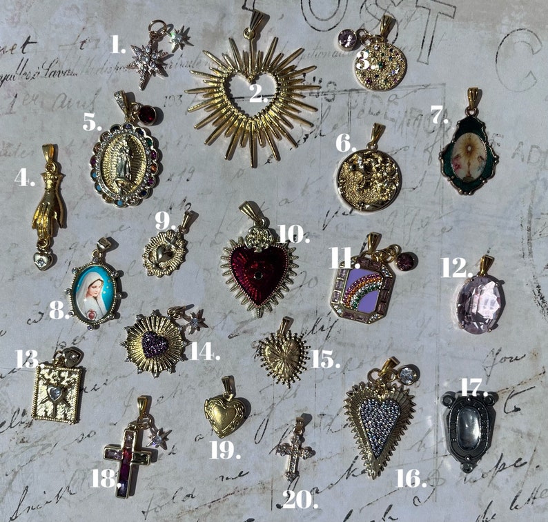 Lovely Beautiful French Vintage Stylish Religious Pendants Charms Crucifix Golden goldfilled 18k France germany italy choose from 20 image 3