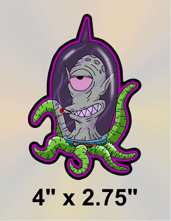 Simpsons Alien Fish Bowl 420 Vinyl Sticker - Etsy Ireland Simpsons Alien Fish Bowl 420 Vinyl Sticker - Etsy Ireland