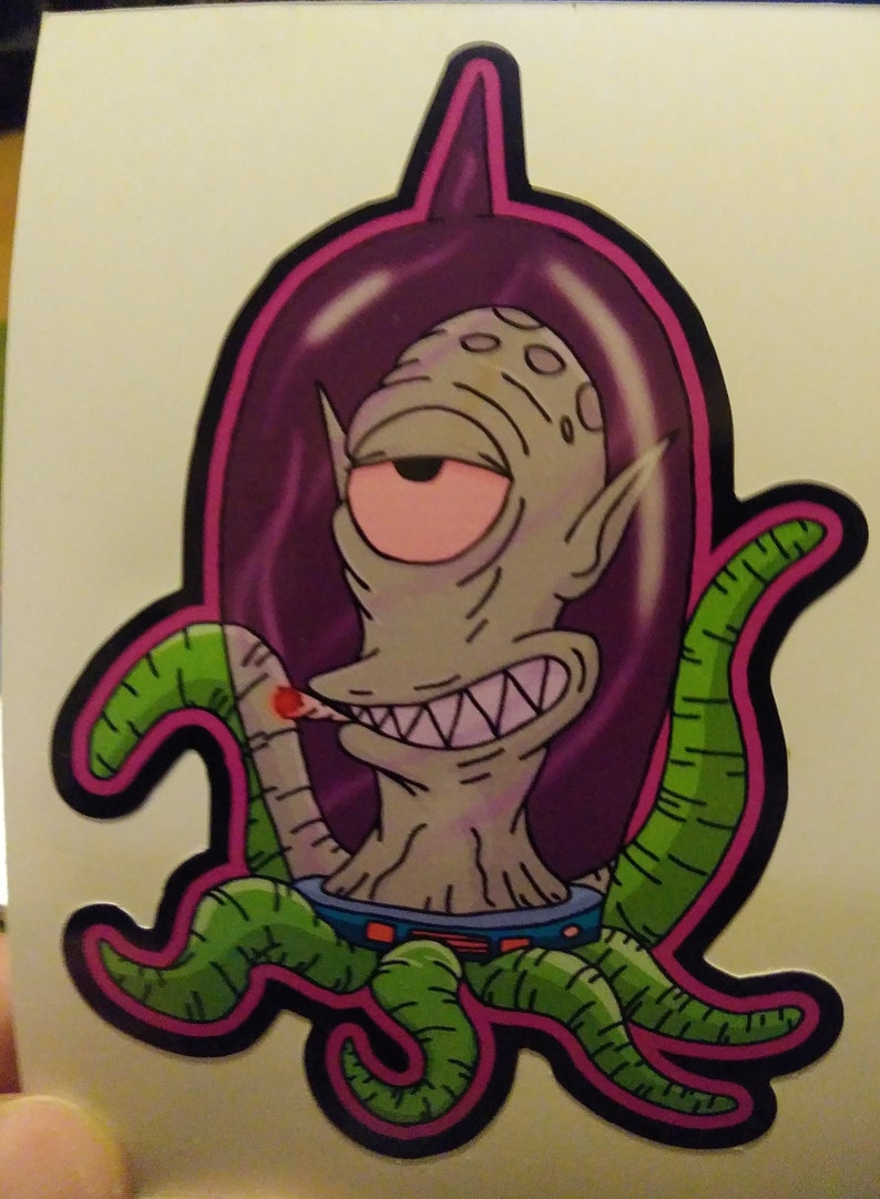 Simpsons Alien Fish Bowl 420 Vinyl Sticker | Etsy