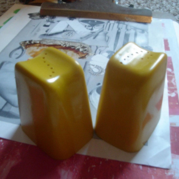 Yellow Space Age Salt & Pepper Shakers