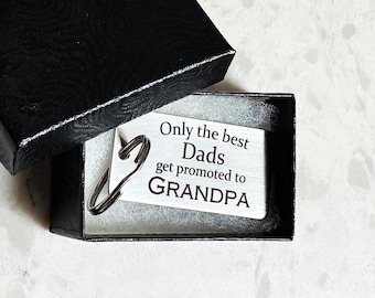 Solo los mejores papás se convierten en abuelos / Llavero grabado / Regalo para papá