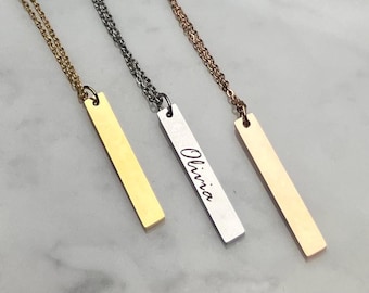 Personalized name bar necklace / Mother necklace / Grandmother necklace / Engraved jewelry / Personalized gift / Mom gift / Grandma gift