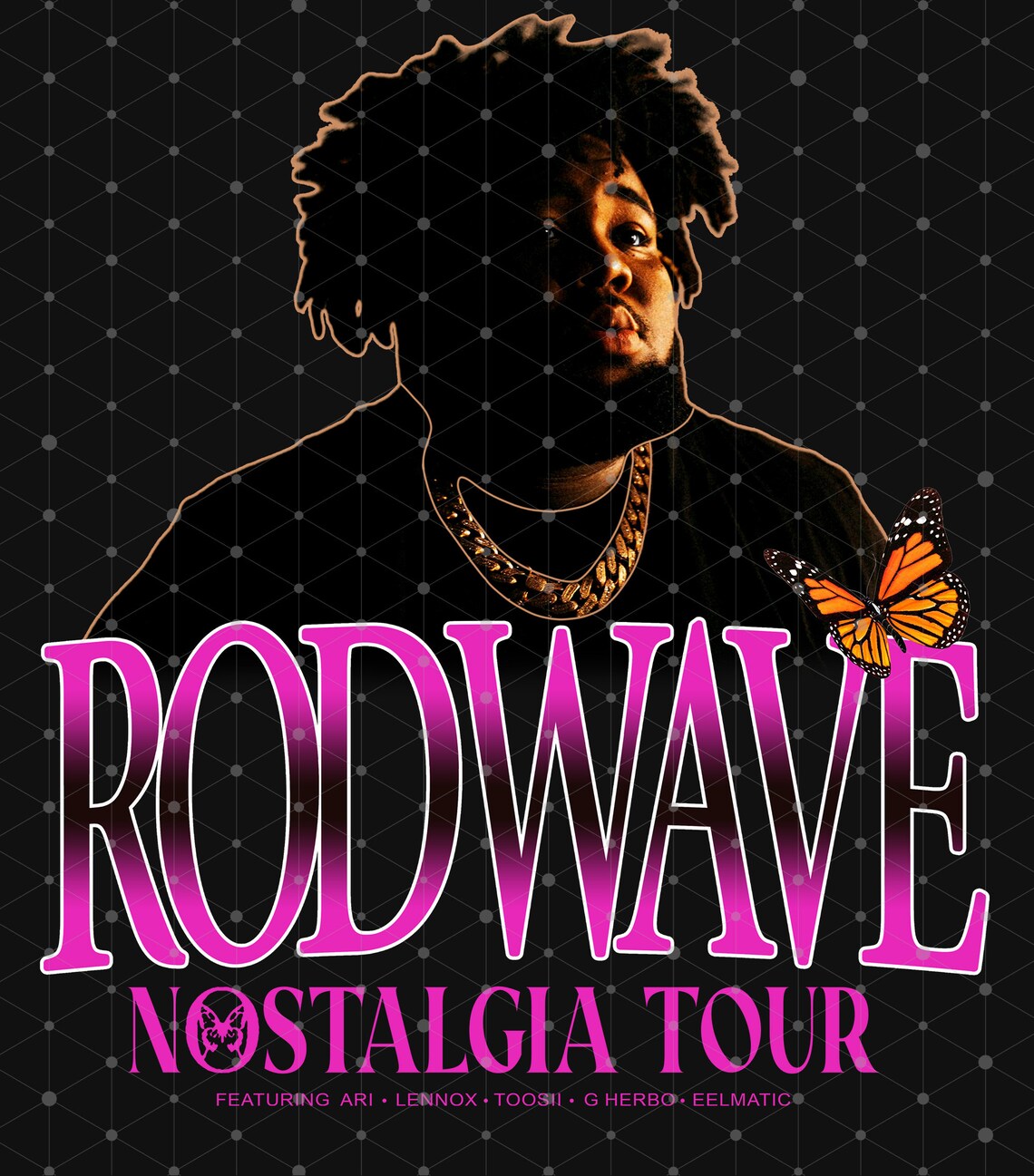 4 File Rod Wave Nostalgia Tour Pink Color, Nostalgia Tour 2023, Rod
