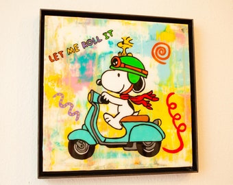 Pop Art Street Art Resin Art Gemälde Bilder Abstrakt Unikat Snoopy