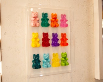 Pop Art, Street Art, Resin Art, 3D Wandkunst, Abstrakt, Unikat, Gummibärchen