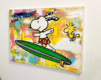 Pop Art Street Art Resin Art Gemälde Bilder Abstrakt Unikat Snoopy