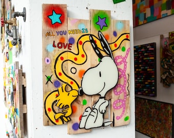 Pop Art, Street Art, Bio Resin Art, Gemälde, Bilder, Abstrakt, Unikat, Snoopy,