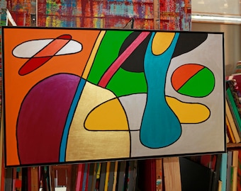 xxl abstrakt modern art painting 140 x 80 x 4 cm