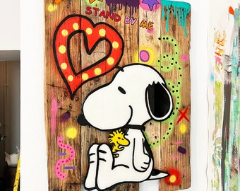 Pop Art, Street Art, Bio Resin Art, Gemälde, Bilder, Abstrakt, Unikat, Snoopy,