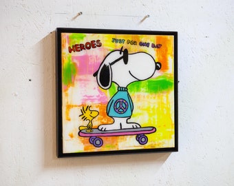 Pop Art Street Art Resin Art Gemälde Bilder Abstrakt Unikat Snoopy