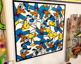 Pop Art Street Art Resin Art Gemälde Bilder Abstrakt Unikat Donald Duck