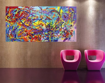 xxl abstrakt art painting 80 x 40 inch 200 x 100 cm