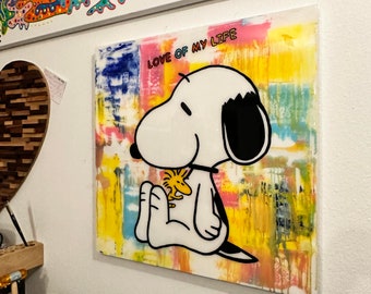 Pop Art Street Art Resin Art Gemälde Bilder Abstrakt Unikat Snoopy