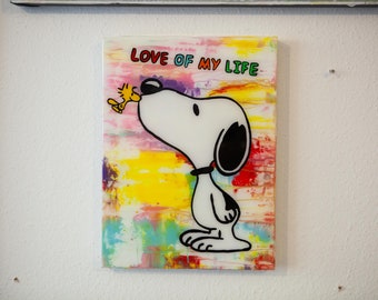 Pop Art Street Art Resin Art Gemälde Bilder Abstrakt Unikat Snoopy