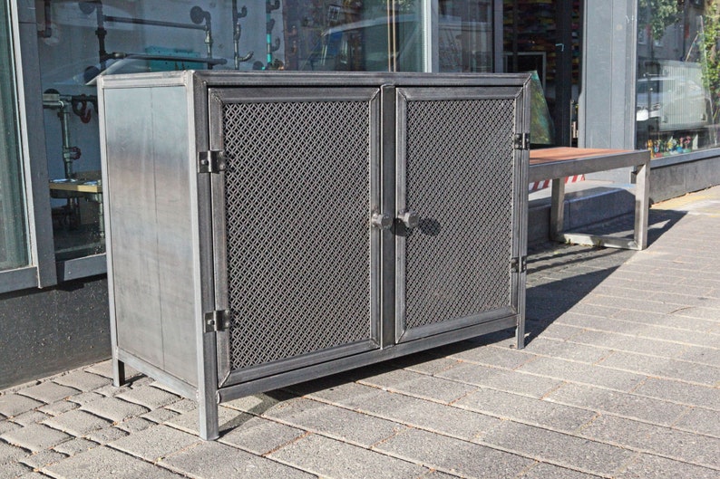 steel, industrial design sideboard shelf TV cabinet Cupboard