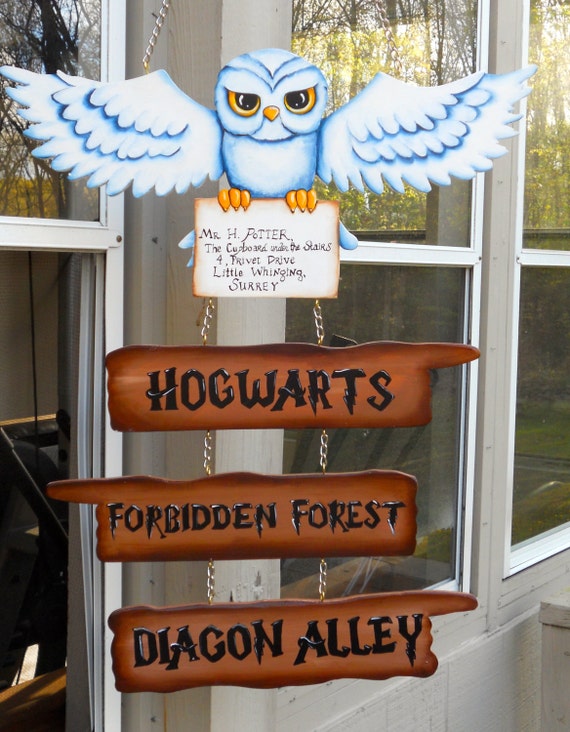 Harry Potter Hedwig sign for Hogwarts Forbidden Forest and | Etsy