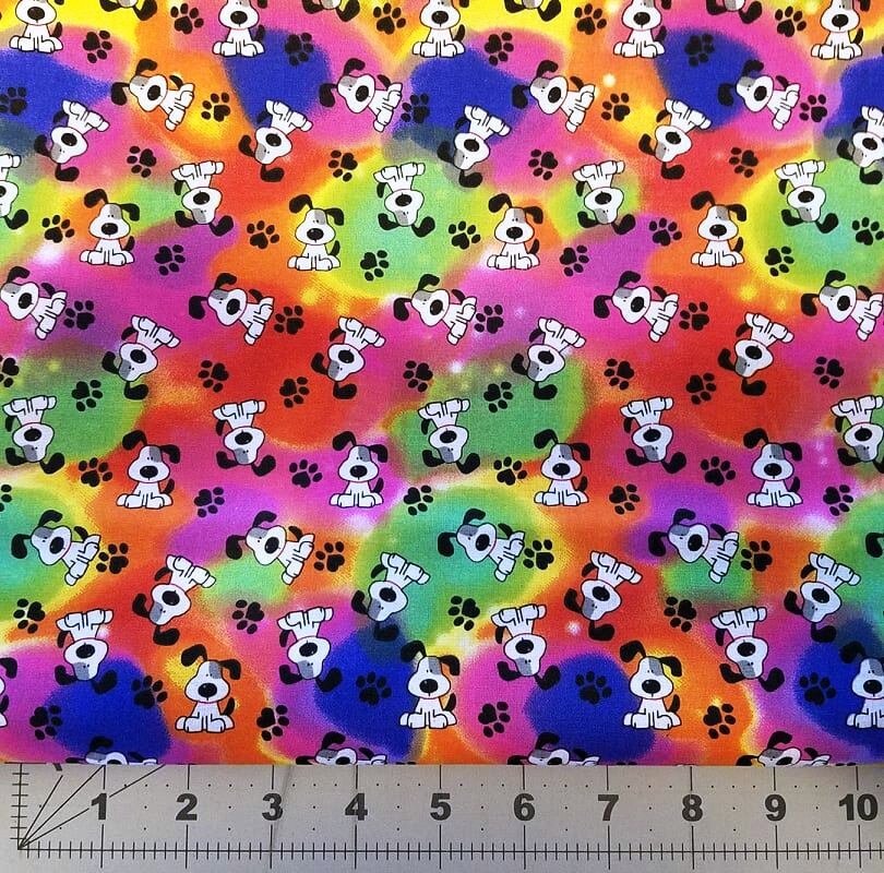 Dogs on Tie Dye 1/2 Yard 100 Cotton Woven Fabric Etsy