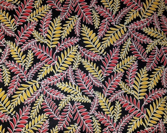 Leaves on Black by Quilting Treasures - 1/2 yard - 100% Cotton Woven Fabric