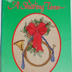 1984, Christmas a Sharing Time Counted Cross Stitch Pattern Book, Gloria and Pat