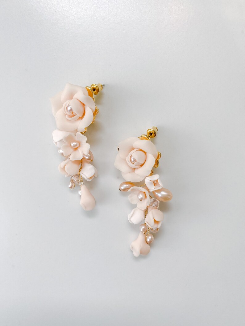TERESA earrings, bridal accessories, bridal jewelry, bridal statements, wedding jewelry, flower earrings, floral earrings, bridal earrings image 5
