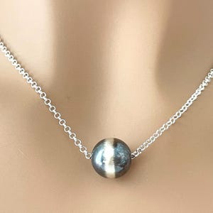 Navajo Pearl Necklace, Sterling Silver Navajo Jewelry, Handmade Silver Bead, Navajo Sterling Pearls, Southwestern Jewelry, 12mm, Western