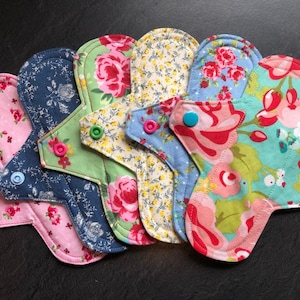 Reusable cloth panty liners x 10,  7 inches long