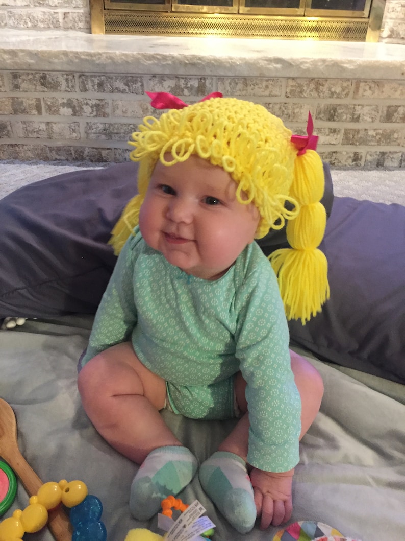 Pigtail kid Hat pigtail Baby 1pc costume cabbage patch wig Etsy