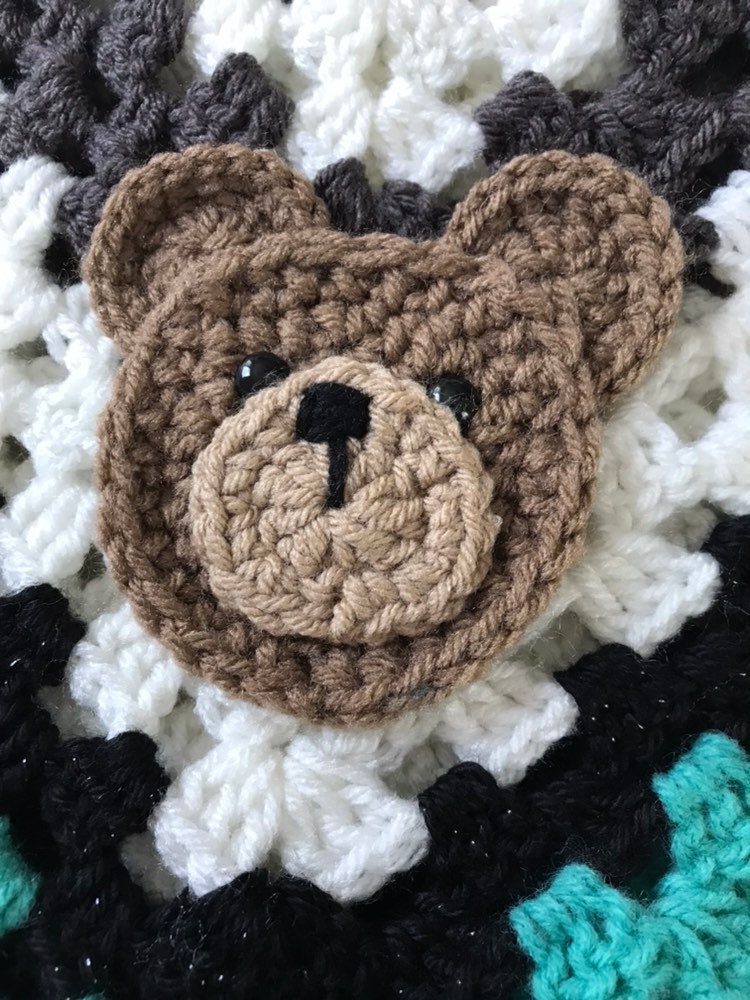 Blanket Teddy Bear Baby Blanket Crocheted Bear Blanket Etsy