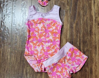 Gymnastics Leotard, Pink, Orange, Tye Dye, Gymnastic Leotard, Dance, Yoga, Ballet, Girls, Toddlers, Bodysuit, Gymnastics, Leotard, Cheer