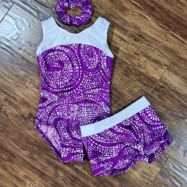 Gymnastics Leotard, Purple, White, Gymnast, Gymnastic Leotards, Yoga, Dance, Ballet, Girls, Toddler, Leotard, Gymnastics