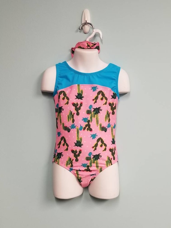 Justaucorps de gymnastique Bleu Rose Tropical Justaucorps de