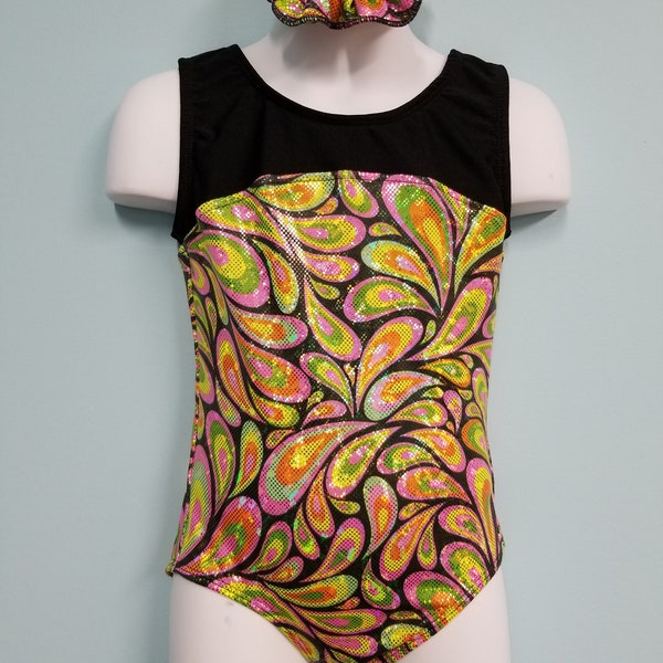 Gymnastics Leotard, Black, Yellow, Pink, Gymnastic Leotards, Dance, Yoga, Ballet, Girls, Toddlers, Bodysuit, Gymnastics, Leotard