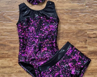 Gymnastics Leotard, Pink, Black, Mystique, Gymnastic Leotards, Dance, Ballet, Yoga, Bodysuit, Leotard, Gymnastics, Toddler, Girls