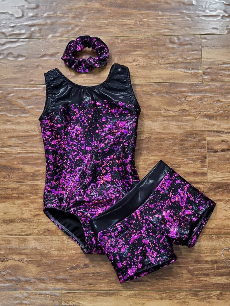 Gymnastics Leotard Pink Black Mystique Gymnastic Leotards Etsy