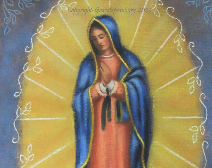 Our Lady of Guadalupe...original Oil Painting by Maresa Lilley, SND - Etsy
