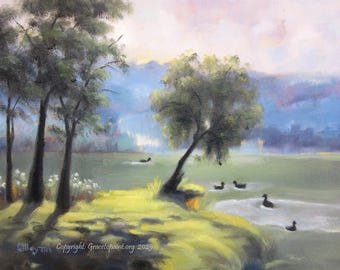 Lovely Weather for Ducks...Original Oil Painting by Maresa Lilley, SND