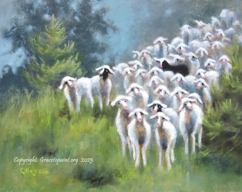 Like Sheep Without a Shepherd...Original Oil Painting by Maresa Lilley, SND