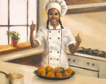 Top Chef...Original Oil Painting by Maresa Lilley, SND