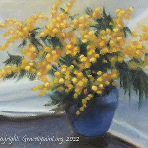 Mimosa Mood...Original Oil Painting by Maresa Lilley, SND