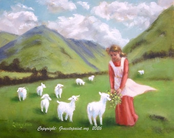 Feed My Sheep...Original Oil Painting by Maresa Lilley, SND