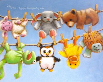 Wash Day...Original Oil Painting by Maresa Lilley, SND