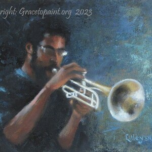 Trumpet Trill...Original Oil Painting by Maresa Lilley, SND