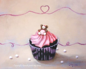 Teddycake...Original Oil Painting by Maresa Lilley, SND