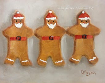 Gingerbread Men...Original Oil Painting by Maresa Lilley, SND