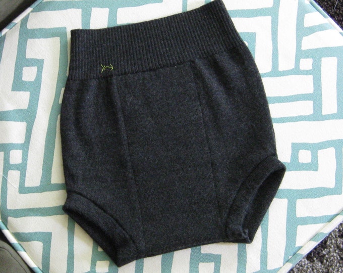 Charcoal Grey Merino Wool Diaper Cover Shorties Size 1224 Etsy