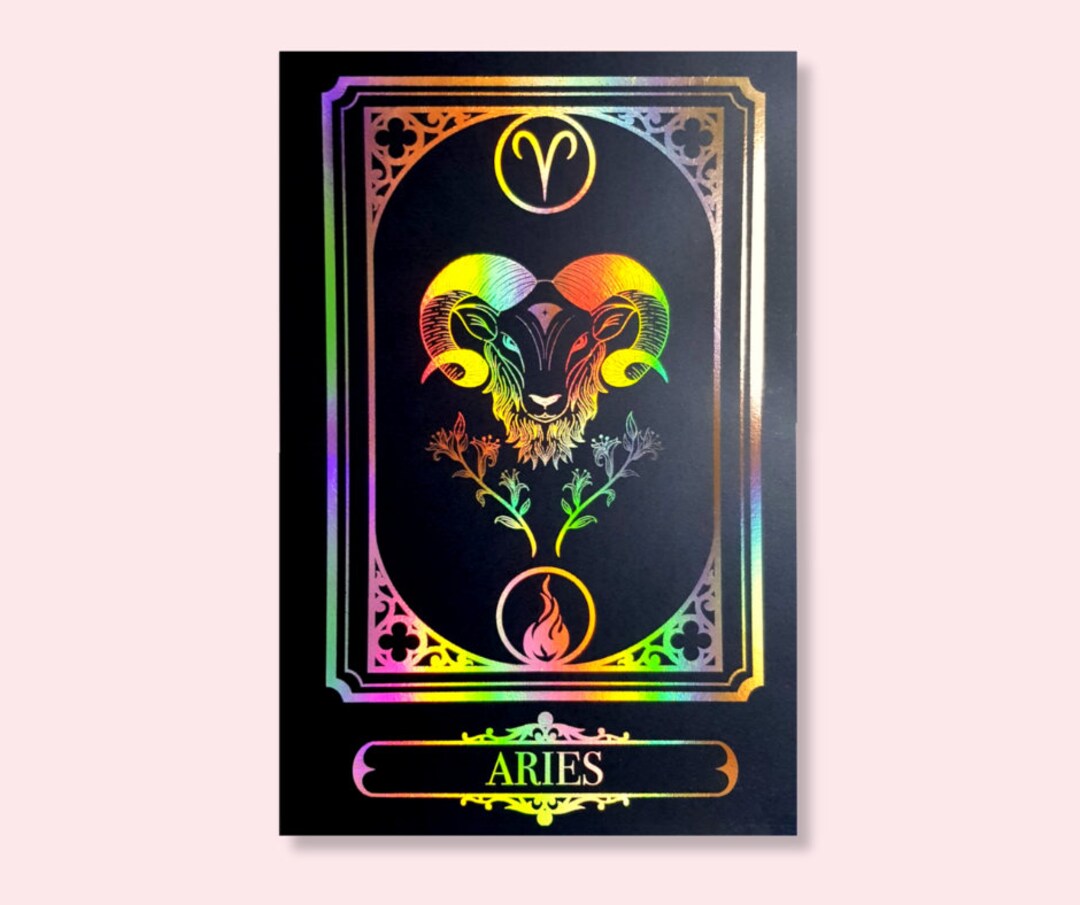 Aries Star Sign Art Print A4 Holographic Foil Print Custom Etsy